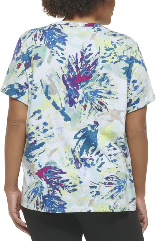 Calvin Klein Plus Floral Tee Shirt 2X - Women's Activewear Top - Image 2