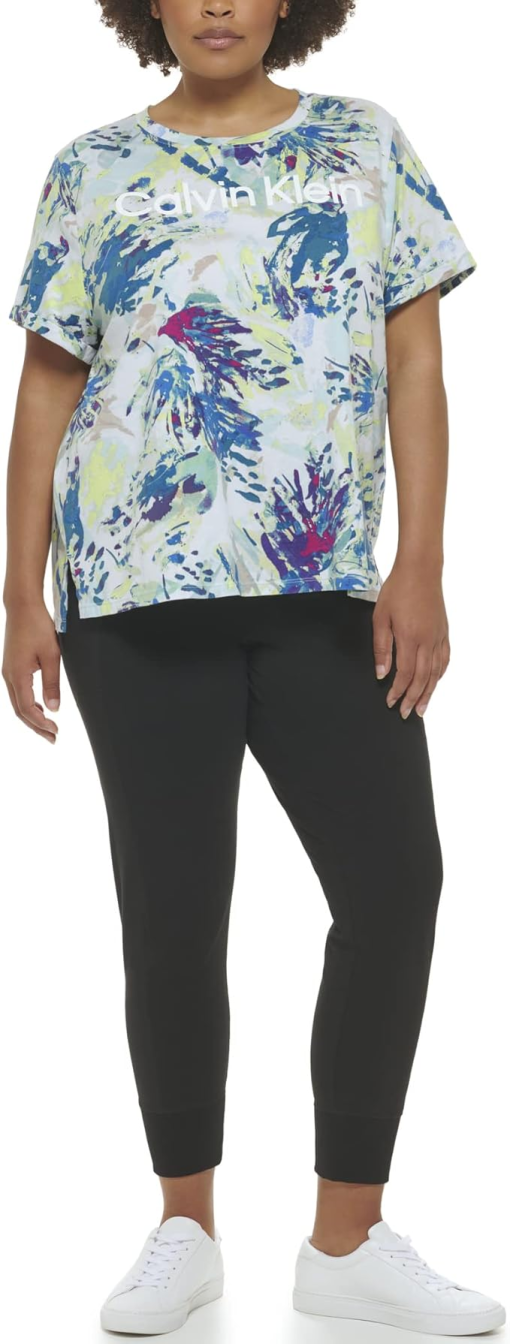 Calvin Klein Plus Floral Tee Shirt 2X - Women's Activewear Top