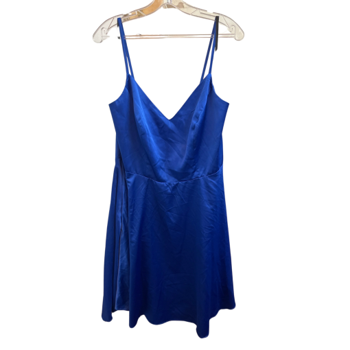 B.Darlin Blue Satin Slip Dress - Plus Size 14W - Cocktail Dress