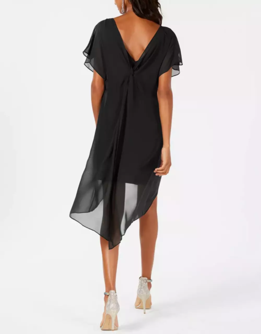 Adrianna Papell Black Chiffon Cocktail Dress - Party Dress - Image 2