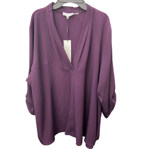 Calvin Klein Plus Size Purple Blouse - Women's Top 2X