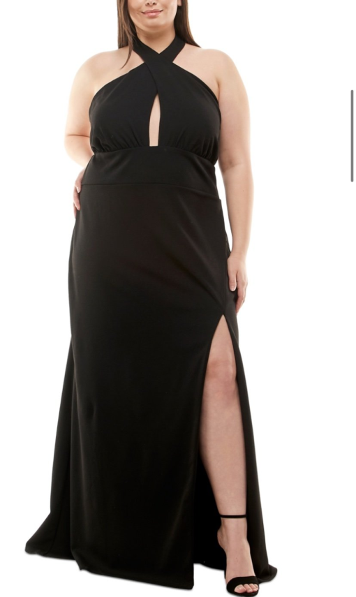 Speechless Plus Black Halter Maxi Dress 20W - Formal Gown