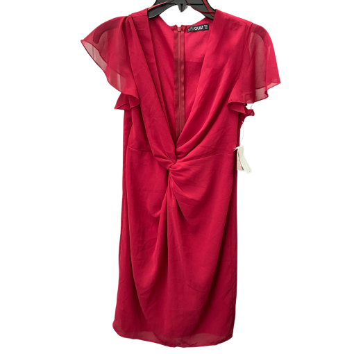 Quiz Red Knot Front Midi Dress Size 6 - Party Dress