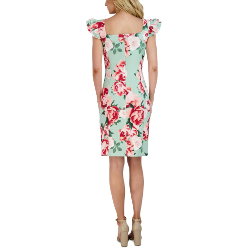 Donna Ricco Mint Floral Dress Size 16 - Women's Cocktail Dress - Image 2