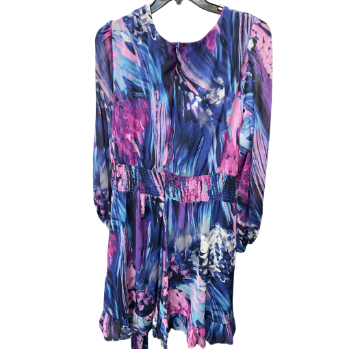 Bleecker Floral Wrap Dress 24W Blue Purple Party Dress - Image 2