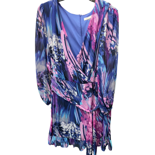 Bleecker Floral Wrap Dress 24W Blue Purple Party Dress