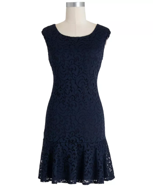 Connected Navy Lace Sheath Dress Size 6 - Cocktail Dress