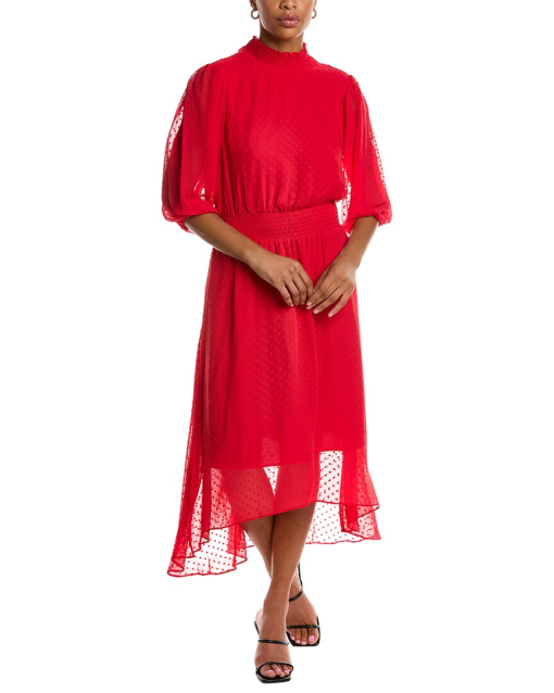 Nanette Lepore Red Midi Dress Size 12 - Women's Dresses