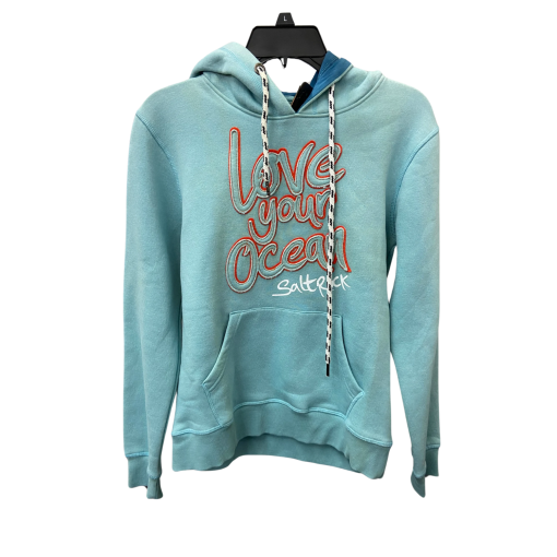 SaltRck Blue Hoodie - Love Your Ocean - Size L - Pullover Sweatshirt