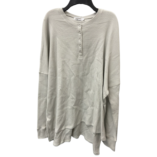 MONN Gray Waffle Henley Top - Size 2 - Women's Shirt