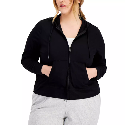 Ideology Plus Size Black Zip Hoodie - Women's Activewear 4X