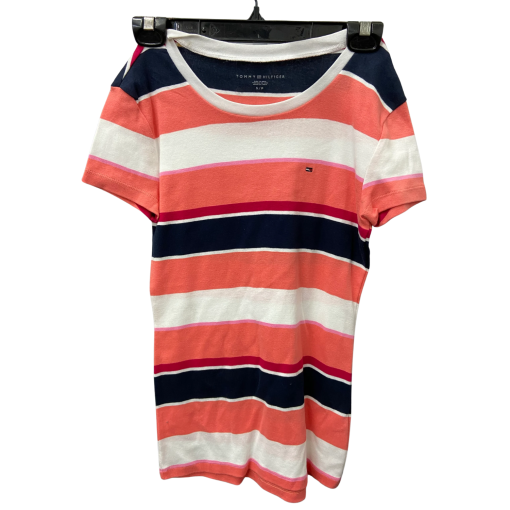 Tommy Hilfiger Striped Coral Tee Shirt S - Women's Tops