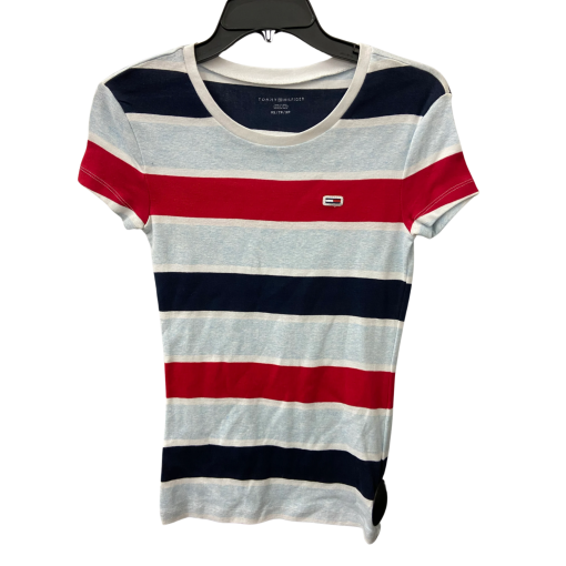 Tommy Hilfiger XS Striped Tee Shirt - Red, White, Blue - Women's Top