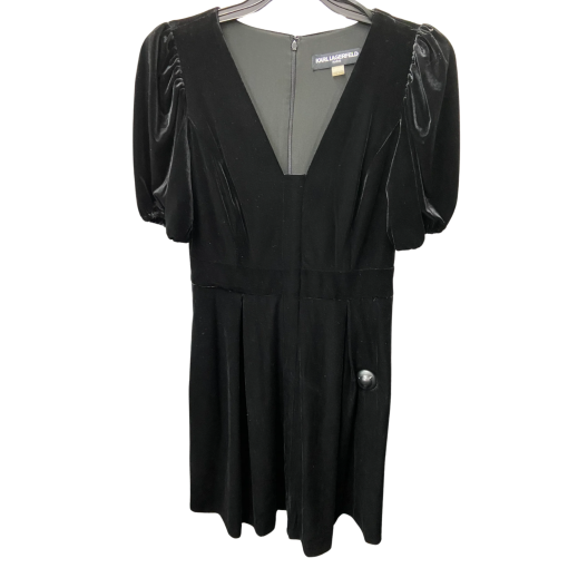 Karl Lagerfeld Black Velvet Dress Size 8 - Party Dress