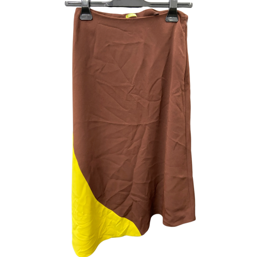 Gianni Bini Brown Yellow Midi Skirt - No Size - Women's Fashion