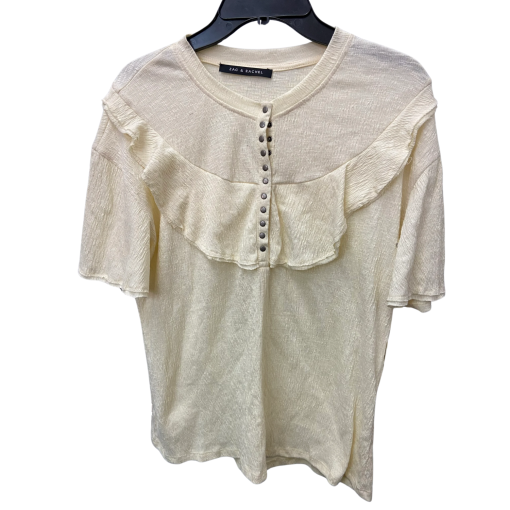 Zac & Rachel Cream Ruffle Top - Women's Blouse - Size: No Size