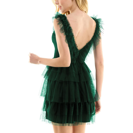 TRIXXI Green Tiered Tulle Dress Size 5 - Party Dress - Image 2