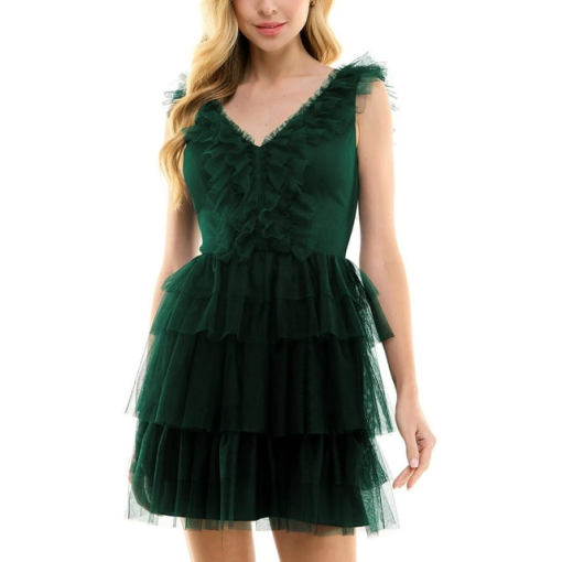 TRIXXI Green Tiered Tulle Dress Size 5 - Party Dress