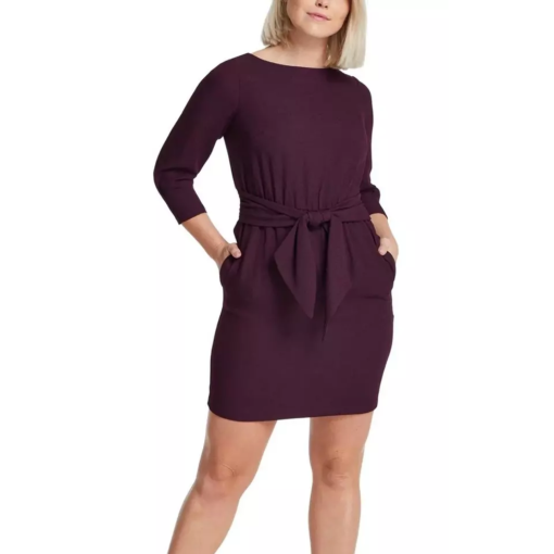 Vince Camuto Plum Tie-Waist Dress Size 6P - Women's Dresses