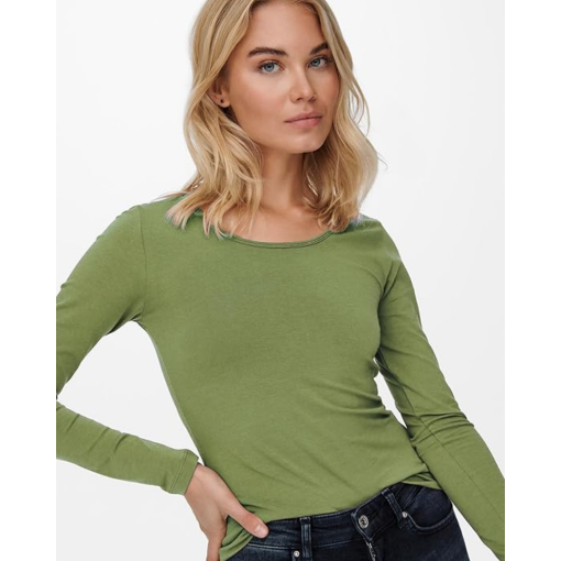 Only Long Sleeve Top - Green - Size S - Women's Shirts