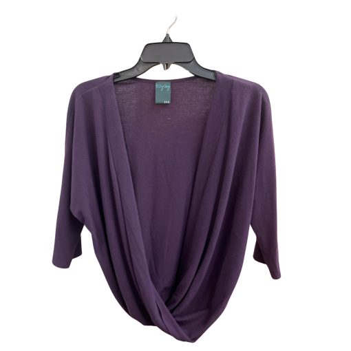 Gabby Skye Purple Drape Top - Women's Blouse - No Size