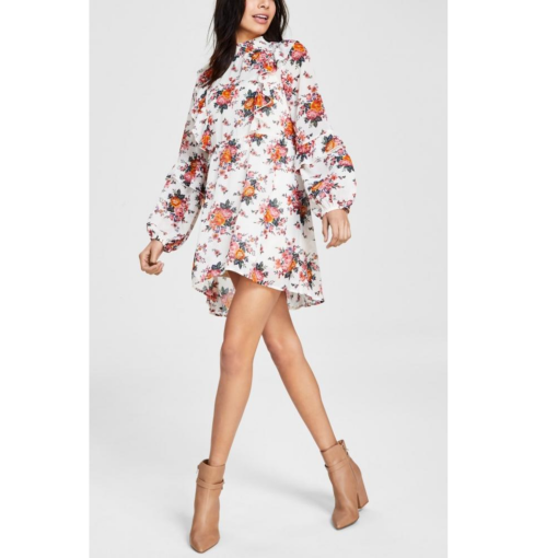 Kit + Sky Floral Print Mini Dress - White, Size M - Women's Dresses