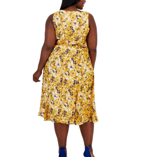 Kasper Plus Yellow Floral Midi Dress - Plus Size 2X - Women's Dresses - Image 2