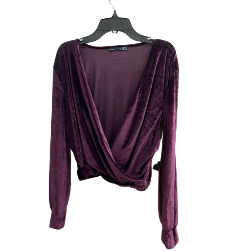 Black Tape Velvet Top - Plum - Size P/S - Women's Blouse