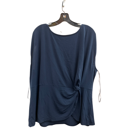 Alfani Navy Knot Front Top 3X - Women's Blouse