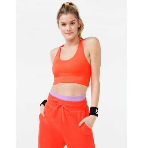 Love & Sports Orange Seamless Sports Bra S - Workout Top