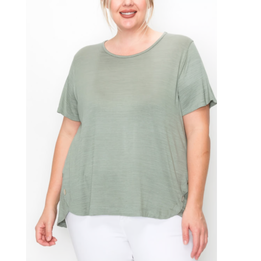 COIN 1804 Plus Size Green Tunic Top 3X - Women's Tops