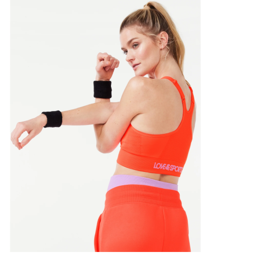 Love & Sports Orange Seamless Sports Bra XXL - Workout Bra - Image 2