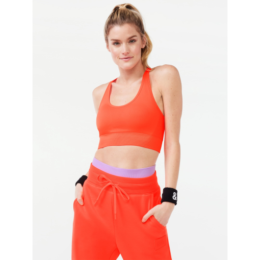 Love & Sports Orange Seamless Sports Bra - Large - Workout Top