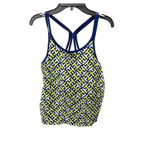 Tommy Hilfiger Tank Top XL Blue Yellow Print Workout Top