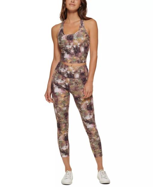 Calvin Klein Printed Crop Top & Leggings Set, M, Activewear