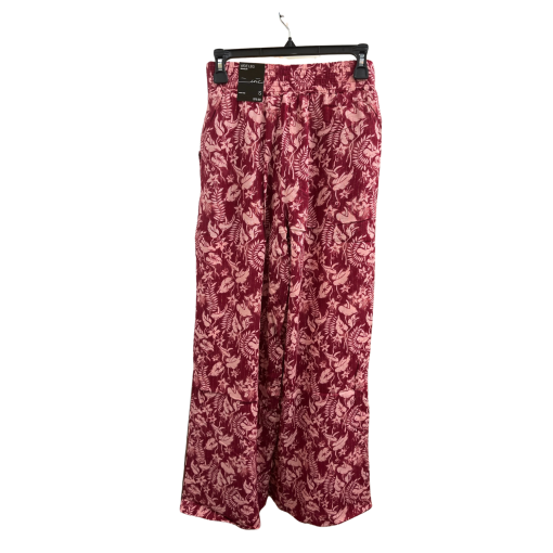 INC Women's Burgundy Floral Wide Leg Pants - Size S - Palazzo Pants