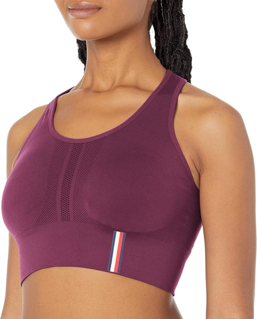 Tommy Hilfiger Crushed Grape Seamless Sports Bra - S - Workout Bra