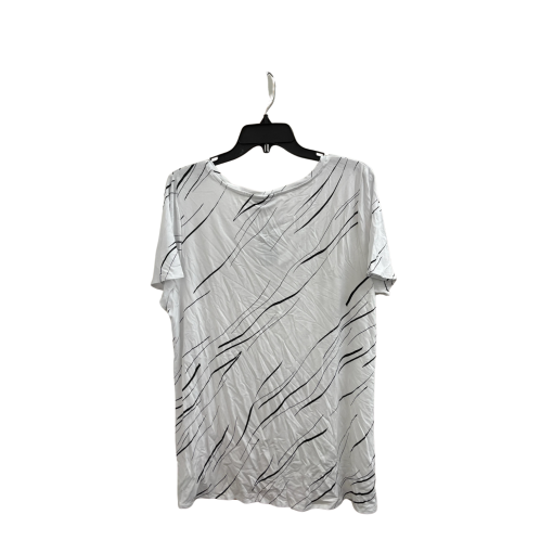 Alfani White Print T-Shirt Plus Size 0X Women's Top - Image 2