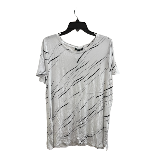 Alfani White Print T-Shirt Plus Size 0X Women's Top