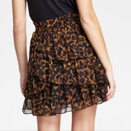 Guess Leopard Print Mini Skirt - Brown, Small - Women's Skirts - Image 2