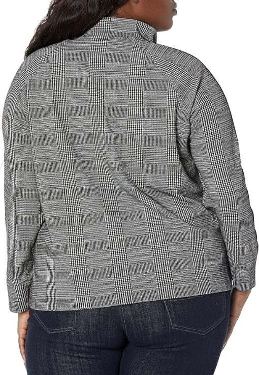 Anne Klein Plus Size Plaid Pullover Top - Black/White - 1X - Blouse - Image 2