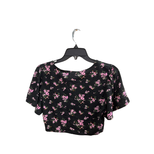 Almost Famous Black Floral Crop Top - Size L - Women's Blouse - Image 2