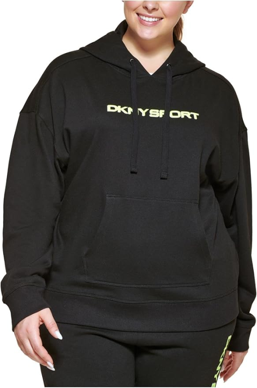 DKNY Sport Plus Black Hoodie Sweatshirt - Women's Activewear