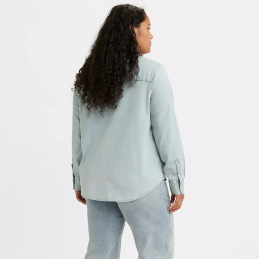 Levi's Plus Size Light Blue Denim Shirt - Women's Tops - Image 2