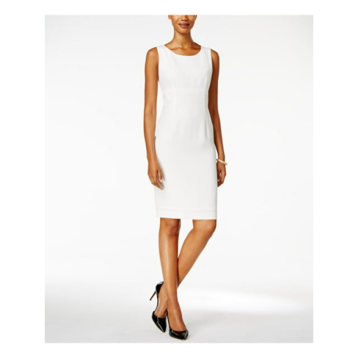 KASPER White Sleeveless Dress Size 14 - Women's Work Dress