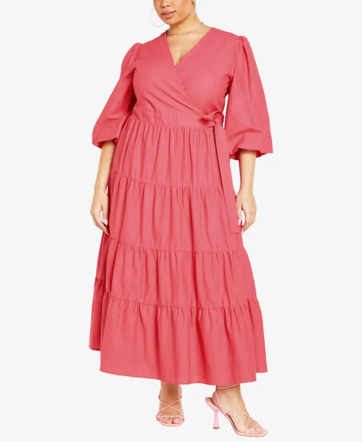 City Chic Plus Size Pink Maxi Dress - Honeysuckle, Medium, Women's Dresses