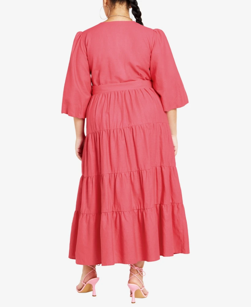 City Chic Plus Size Pink Maxi Dress - Honeysuckle, Medium, Women's Dresses - Image 2