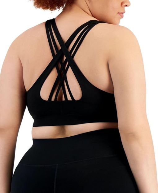 ID Ideology Plus Size Black Sports Bra - Low Impact Workout 1X - Image 2