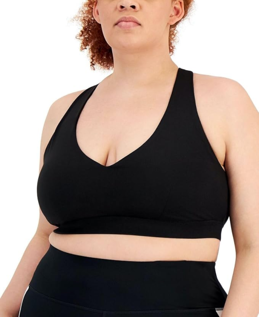 ID Ideology Plus Size Black Sports Bra - Low Impact Workout 1X