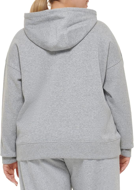 DKNY Sport Plus Size Gray Hoodie Sweatshirt - Women's Activewear - Image 2